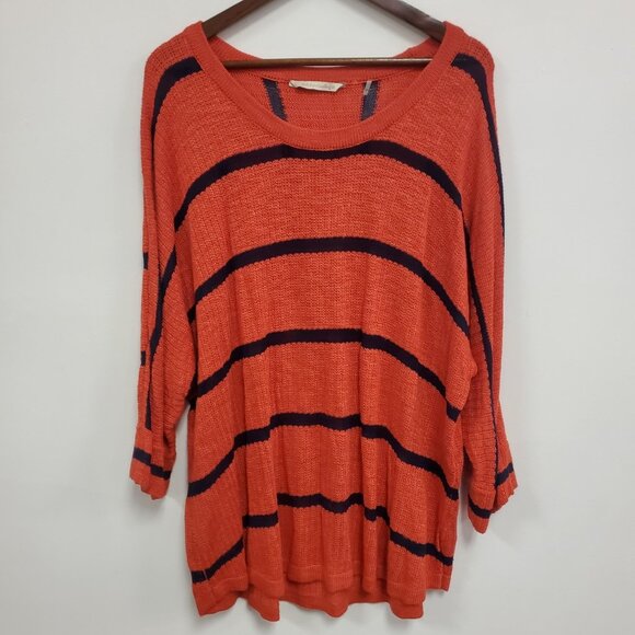 Soft Surroundings Womens Loose Knit Striped Sweater Size 3X Beachy Nautical - Picture 1 of 11